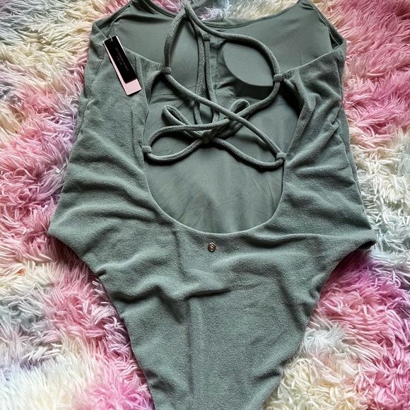 Essential Terry Strappy Back Scoop One-Piece - Picture 6 of 6